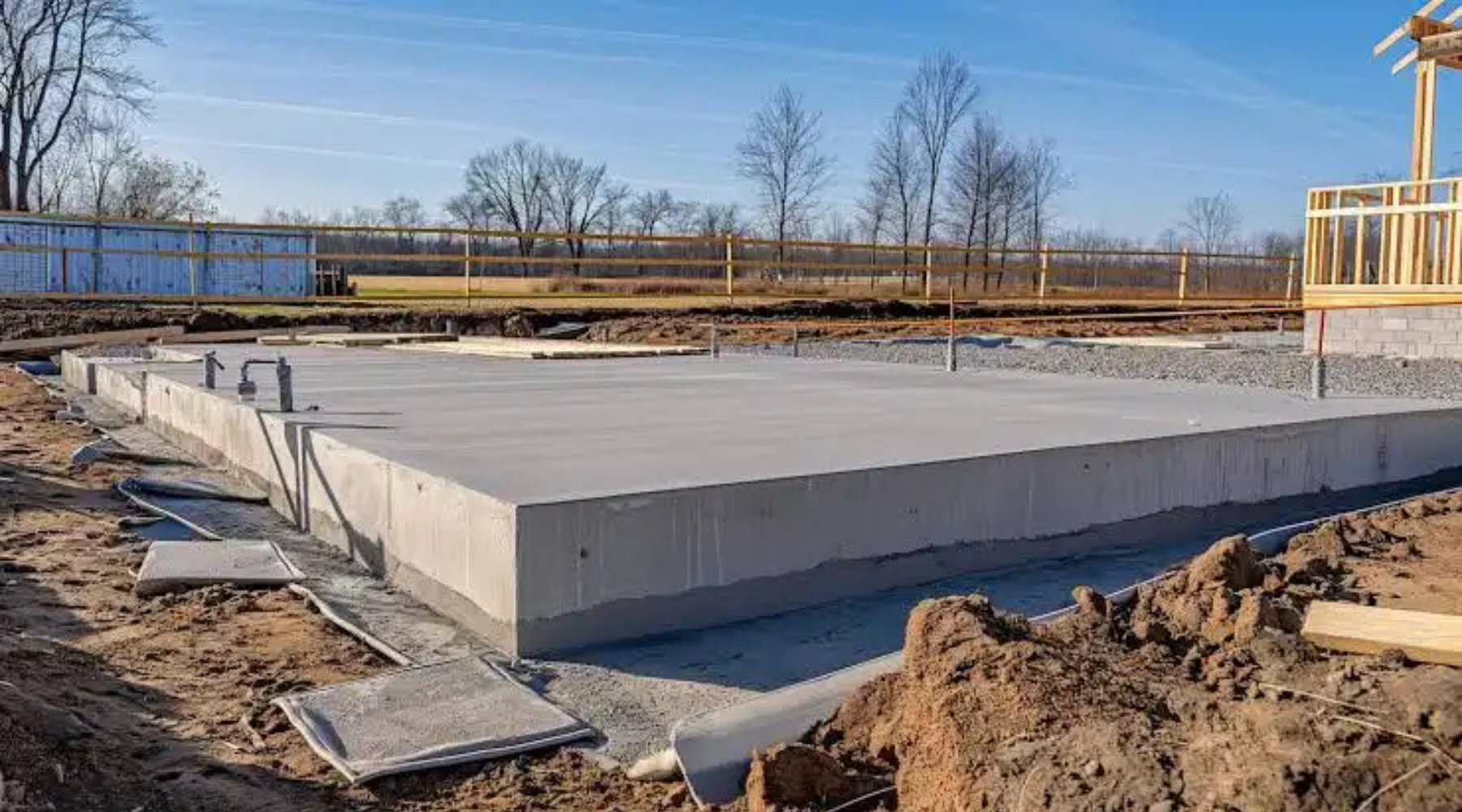 Concrete jacking process lifting a sunken driveway slab for foundation leveling
